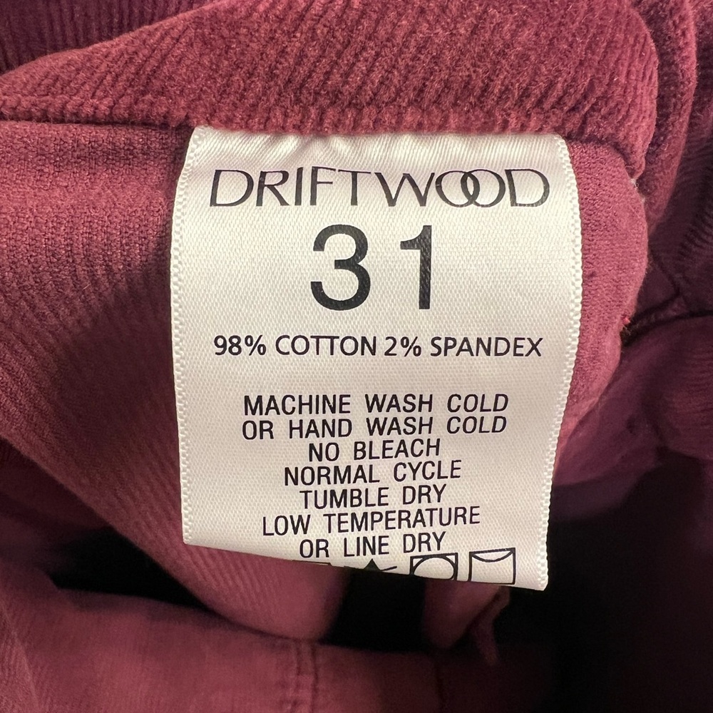 NWT Driftwood Corduroy Pants, Size 31 - Picture 4 of 4
